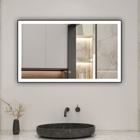 LED Wandspiegel Badezimmerspiegel Beleuchtung Touch Badspiegel Beschlagfrei Kalt/Warmweiß dimmbar  100 x 60cm (1/5)
