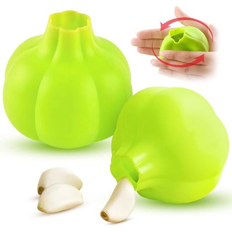 Set di 2 pelapatate in silicone per aglio - Pelapatate - Pelapatate facile e veloce - Pelapatate manuale per aglio - Rullo per aglio - Utensili da cucina pratici - Manicotto per aglio in silicone - Ve