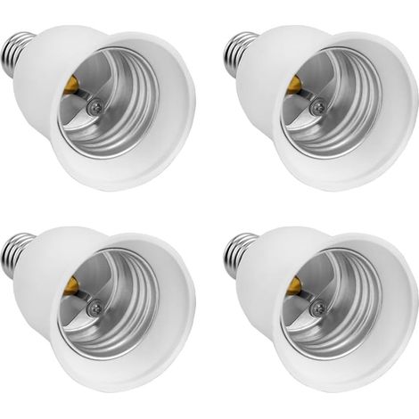 4x Douille Adaptateur E14 vers E27 pour Ampoule LED, AC 230V, Convertisseur Petit vers Gros Culot, Adaptateur Secteur pour Lampe E27 en Format E14 (1/5)