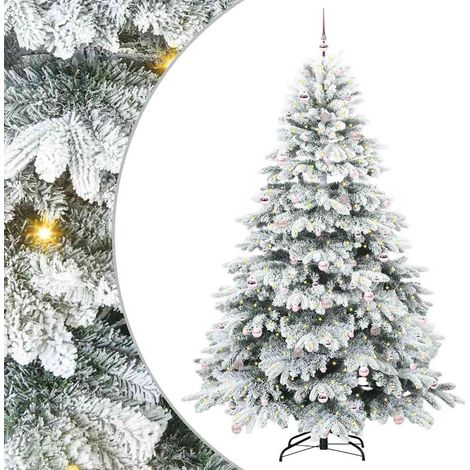 vidaXL Sapin de Noël artificiel avec 300 LED Blanc 240 cm PE et PVC