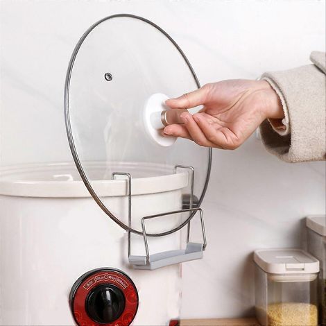 Deckelhalterung für Slow Cooker, 2er-Set, schwarz, mit Silikon-Spülbeckenbefestigung, praktisches Küchenaccessoire (1/5)
