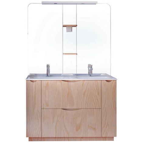 ONDEE - Mueble de baño PALERMO - 120cm - color madera - Lacado - Entregado en kit (1/4)