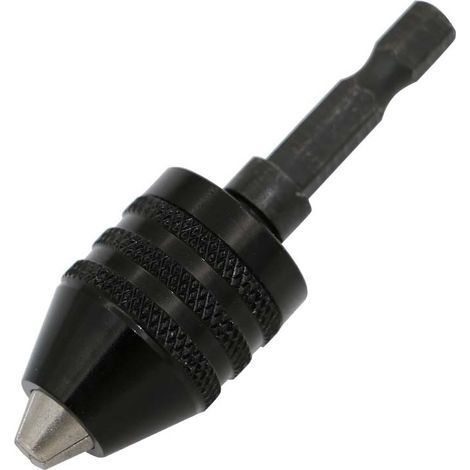 Bohrfutter 0,3 bis 6,5 mm, Schnellspannfutter, Schraubendreherfutter, Schlagschrauberbohrer mit Schnellspannfutter, 1/4"-Bohreradapter, Sechskantschaftfutter (schwarz) (1/5)
