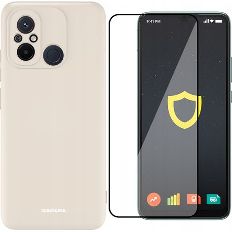 Custodia protettiva, robusta e solida, in silicone opaco per Redmi 12C + Glass (1/5)
