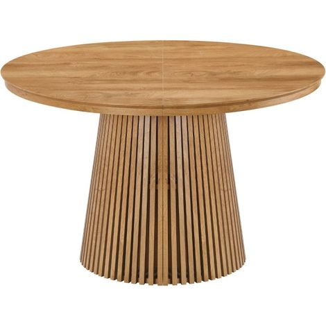 Table a manger ronde extensible en bois clair 120 200cm heka 200002479 200002479 (1/4)