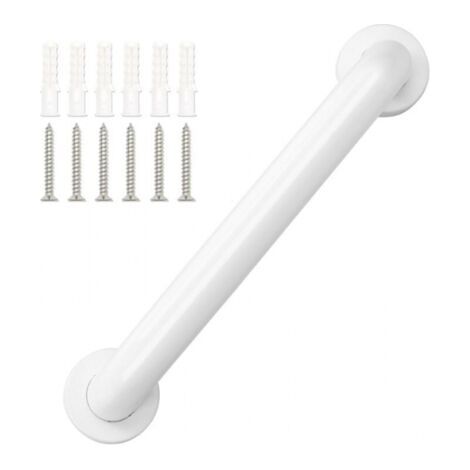 Barre d'appui de douche en acier blanc, 30 cm, pour les accoudoirs de la baignoire pour personnes âgées (1/5)