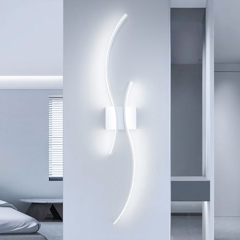 Applique murale moderne à arc, lampe murale LED, lampe de chevet d'intérieur, plafonnier, lampes décoratives, 60 cm x 15 cm (blanc froid, 6 000 K) (1/5)