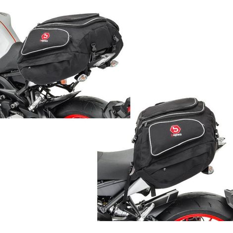 2x Moto Sacoche de selle Bagtecs X50 Gepäckträger hinten 50Ltr in Schwarz