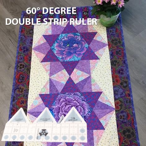 Règle quadrillée à 45/60/90 degrés, double bande, en acrylique transparent antidérapant, guide de coupe en quart de triangle pour la couture (1/5)