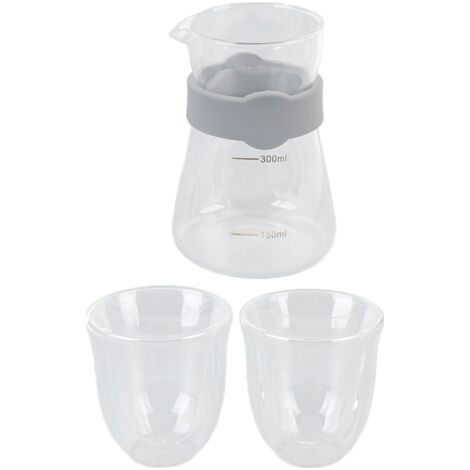 BUNTHAUS Verser sur la cafetière en verre à haute teneur en Borosilicate, résistant au froid et à la chaleur, ensemble de tasses avec échelle Pour magasin à domicile (1/5)