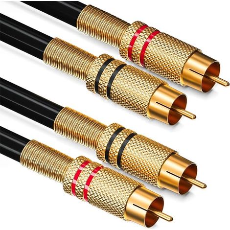 0,5m Câble Audio Hi‑Fi Stéréo RCA - 2 Fiches vers 2 Fiches - Connecteurs Métalliques Plaqués or - pour Amplificateur, Home Cinéma, Console de Jeux, équipements Audio (1/3)