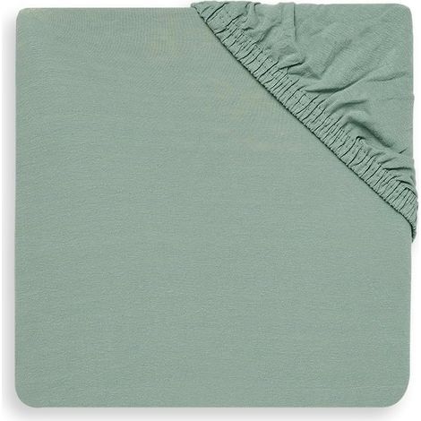 Jersey Fitted Sheet, 100% Stretch Cotton, Ash Green, For Baby Cot 60x120 cm (1/5)