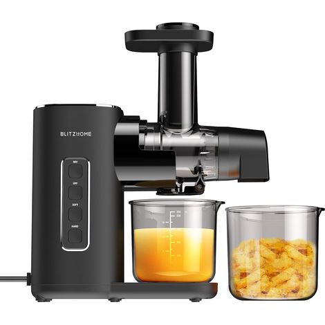 Elektrischer Entsafter mit 4 Geschwindigkeiten, 450 ml, 150 W, für Obst und Gemüse, mit leisem Motor, Rückwärtsfunktion, leicht zu reinigendem Stromanschluss Fantablau