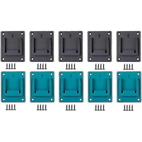 Lot de 10 supports de rangement muraux compatibles avec les batteries Makita 18 V. (1/5)