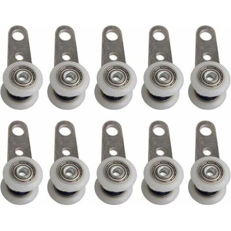 [JAMAIS UTILISÉ]Lot de 10 roulettes pour portes-fenêtres ou portes coulissantes - Métal et plastique - 4,5 x 1,9 cm (1/4)