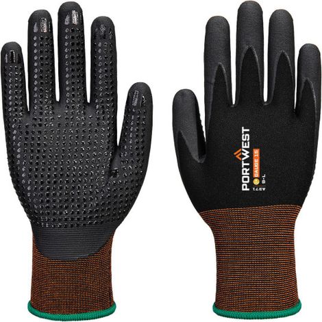 Guante de microespuma de nitrilo con puntos GP Grip 15 A371 XXL Negro (1/2)