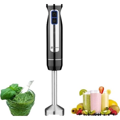 Mixeur plongeant 800 Watt - Mixeur Plongeur en Acier Inoxydable - 8 Vitesses réglable, puor Sacues, Bébés, Purée, Soupe, Smoothies (1/5)