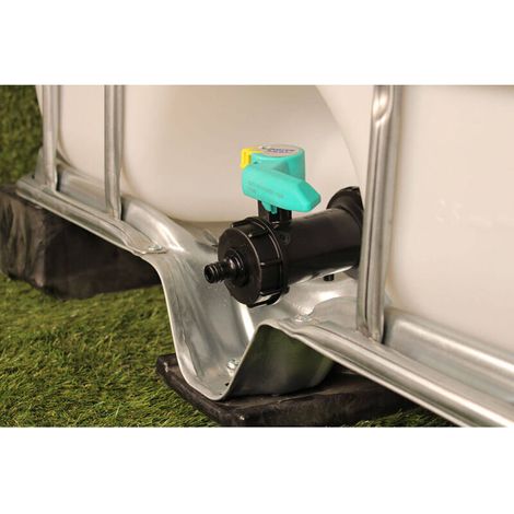 Raccordo per serbatoio d'acqua Bardusch S60X6 – Filettatura femmina S60X6 – Raccordo da giardino maschio da 16 mm – Compatibile con serbatoi d'acqua da 1000 litri e 3/4". (1/4)