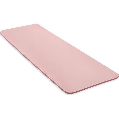 Fabriqué en NBR, 183 x 61 x 1,5 cm, rose, 15 mm d'épaisseur, antidérapant, avec poignée et sangle extensible, convient aux exercices de Pilates et de relaxation.