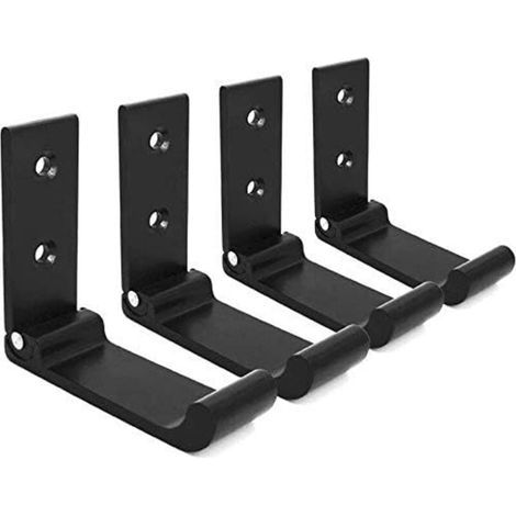 4-teiliges Set faltbarer Wandhaken, faltbare Wandhalterung für Schreibtische, faltbare Hängevorrichtung für Gaming-Headsets, verstellbarer Headset-Halter aus Aluminium für alle Headset-Größen – Schwar (1/4)