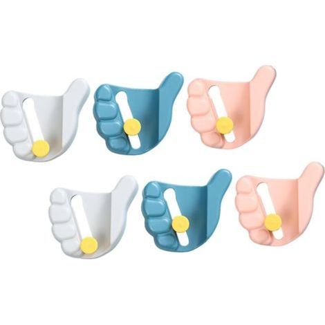 6Pcs Wall Mounted Mop Clip No Punching Macrame Shelf Wall Hanging Non-Slip Broom Clips Traceless Mop Clip PVC Hanging Mop Clip