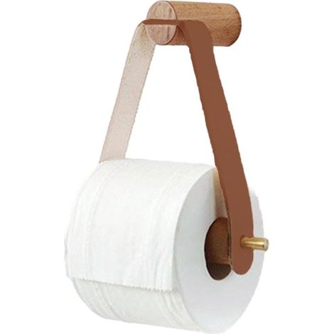 Porte-rouleau de Papier toilette - Accessoires de vêtements pour bébé de salle de bain - Porte-rouleau de Papier toilette - 180 x 200 mm - Bois - Suspendu - Couleur bois - Installation par Embouts (1/4)
