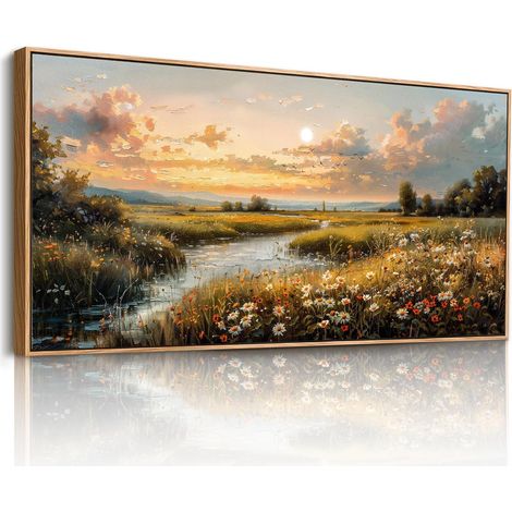 Moderne Tableau Decoration Murale Salon Paysage Cadre 50x100 cm (1/5)