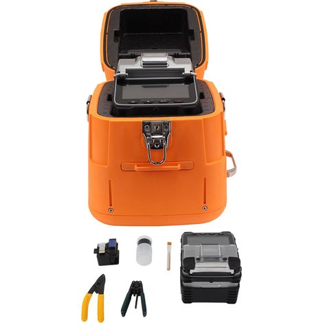 Soudeuse de fibres optiques automatique 300X avec écran 5 pouces, contrôle APP, fusionneuse à fibre optique précise, alimentation 100-240V, prise US, appareil de soudage portable (1/5)