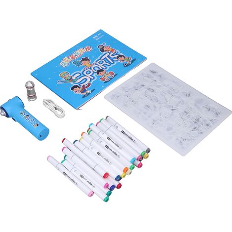 Coffret cadeau de marqueurs aérographes électriques sans fil, portables, lavables et rechargeables par USB (1/5)