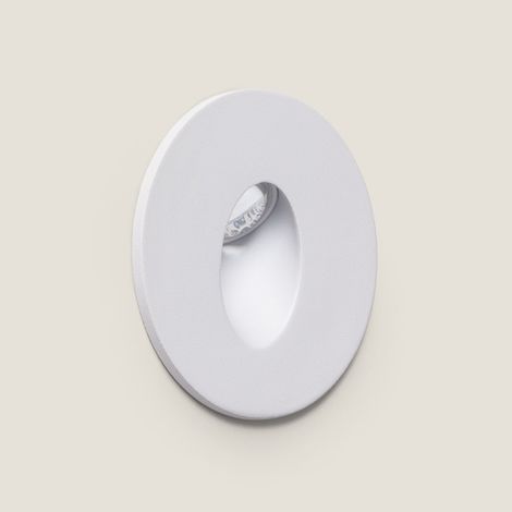 Baliza LED Empotrable Pared Circular Aluminio Adam 3000K Blanco Blanco Cálido (1/4)