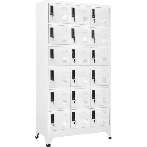 Locker Cabinet White 90x40x180 cm Steel vidaXL