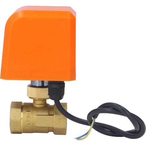 Vanne à bille électrique DN20 à 2 voies, 3/4 po, normalement fermée, 2 fils, universelle, 12-24 V CC (1/5)