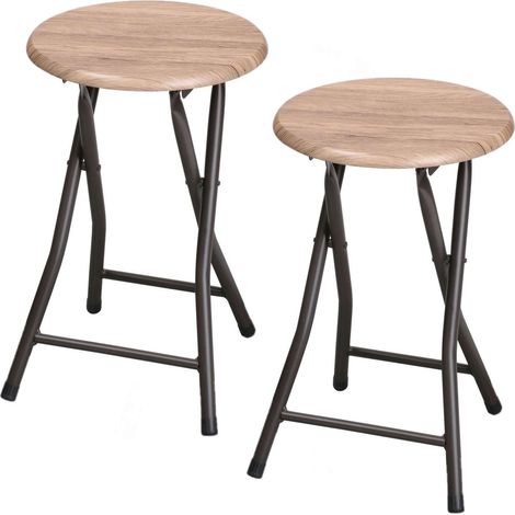Lot de 2 tabourets d'appoint pliables design industriel DOCK (1/4)