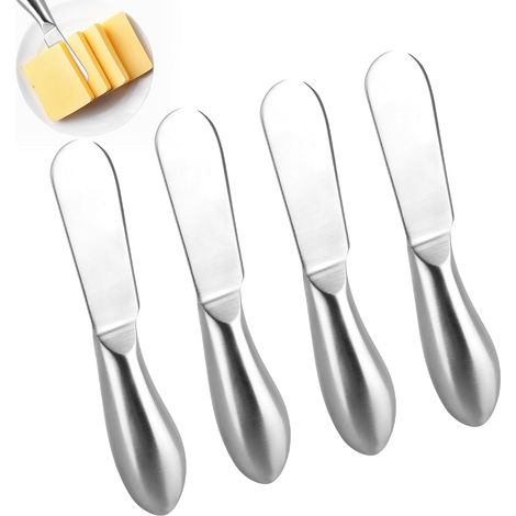 4pcs couteau à beurre, couteau à beurre en acier inoxydable, couteau à beurre au fromage, couteau à crème en acier inoxydable multifonction beurre, fromage, confiture (1/5)