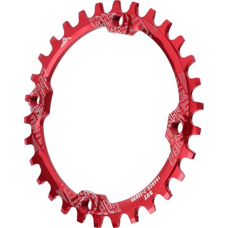Plateau monovitesse 104 BCD en alliage d'aluminium 30 dents, accessoires de pédalier pour VTT, rouge (1/5)