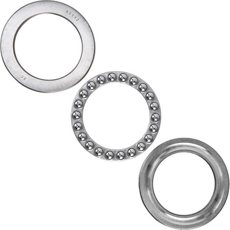 51112 Axialkugellager, 5 Stück, Flachlager aus Stahl, besonders leichte Ausführung, axiale Belastung, Industriezubehör (1/5)