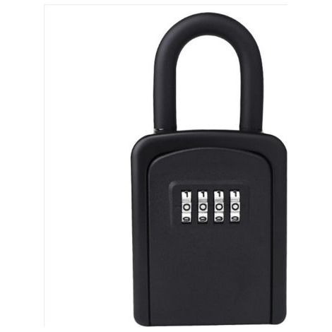 Boîte à Clé Sécurisée, Boite a Clé avec Code [Anti-intempéries] [avec Amovible Anse] Mini Boîte à Clefs Securisee Portable Code Réinitialisable pour Utilisation Extérieur et Intérieur (Noir)- (1/5)