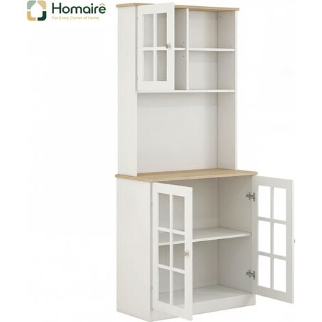 Meuble de rangement blanc bois 80 x 37 x 183 cm HOMAIRE (1/5)