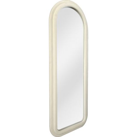 Vente-Unique – Miroir mural arche en velours crème 60x160cm – Double cadre élégant – Pour agrandir visuellement l’espace – À fixer au mur ou à poser au sol (1/3)