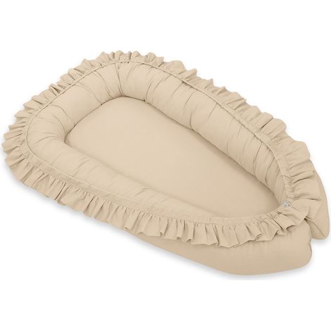 Baby Kokon Laufstall Wickeltuch Premium mit Rüschen MY SWEET BABY - beige (1/4)