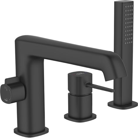 POLA Dreiloch-Standarmatur für Badewanne, Schwarz