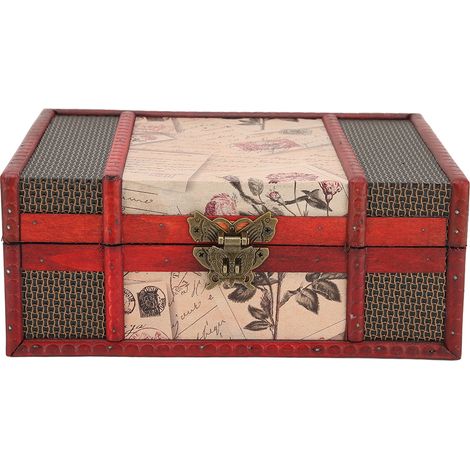 Boîte de rangement vintage en bois élégante pour bijoux, colliers, bracelets et livres - Décoration intérieure (1/5)