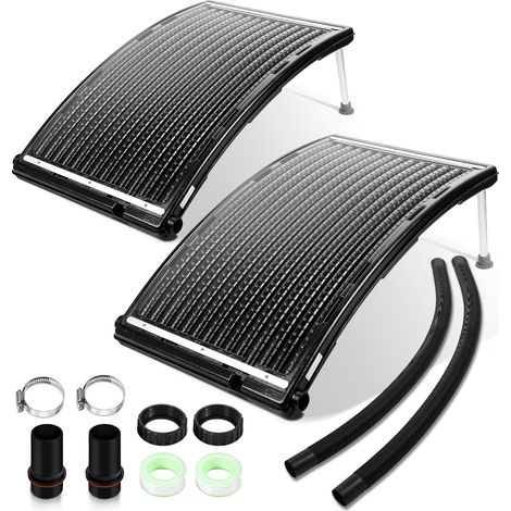 SWANEW 2X Riscaldatore solare per piscina - Riscaldatore solare per piscina a collettore solare - 110x65 cm - Connessione Ø32-40mm - Riscaldatore solare per piscina - Riscaldatore per piscina - Pannel (1/4)