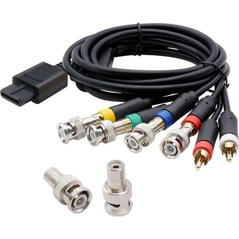 Câble RGB/composite pour consoles vidéo N64, SFC, SNES et NGC, offrant une grande stabilité. (1/5)