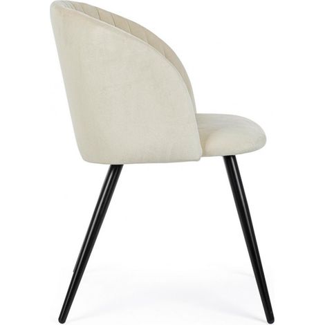 2x Sedia Queen Velvet Bianco (1/5)