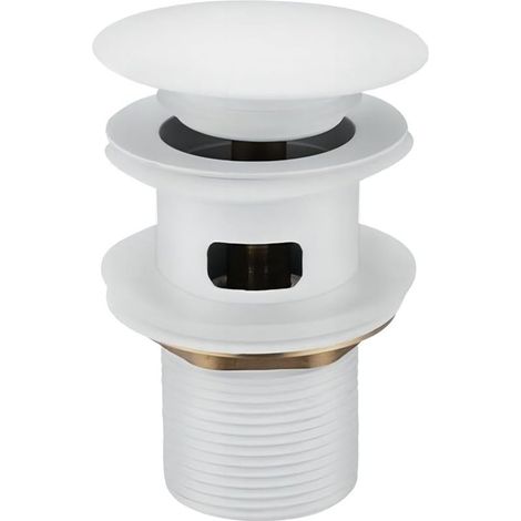 Garniture de vidage pour lavabo avec trop-plein, bonde de vidage, Pop Up Valve,Garniture de vidage universelle pour lavabo et plan de toilette (Blanc)