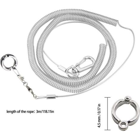 (4.5mm)Laisse ultra-légère pour animaux de compagnie, 3M, harnais pour perroquet, oiseau, aras, Cockatiel, Anti-morsure, corde d'ent (1/4)
