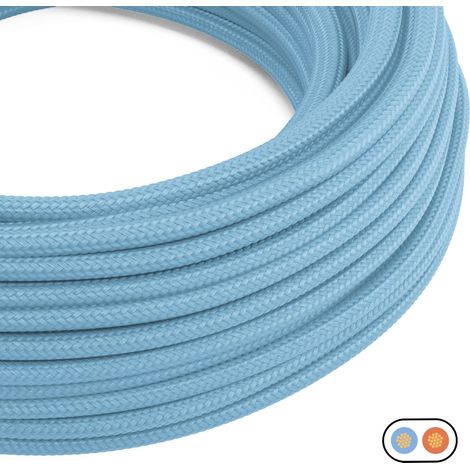 Creative-Cables Le câble électrique plat original 2x0,75 mm² (1 m, Light Blue Baby PM17)
