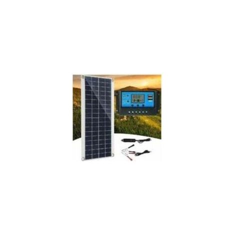 Panneau solaire de 300 W, 12 V, avec kit de chargeur de contrôleur de charge solaire 60 A, idéal pour le camping-car, le yacht, les activités en plein air et l'éclairage de jardin.