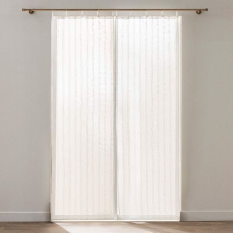 Paire de Voilages à Anneaux "Lignis" 70x200cm Blanc